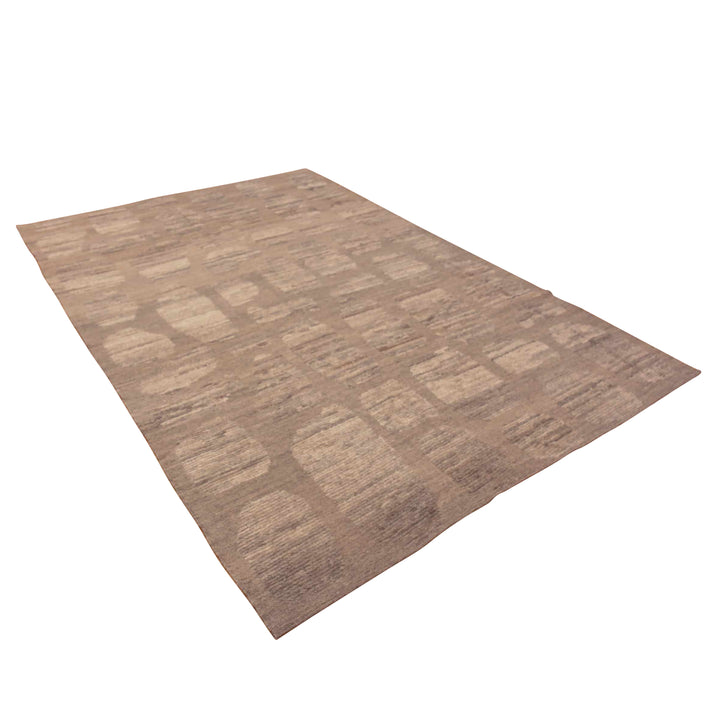 Brown Zameen Contemporary Wool Rug - 7' x 10'4"