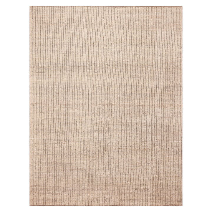 Natural Zameen Solid Wool Rug - 7'4" x 9'8"