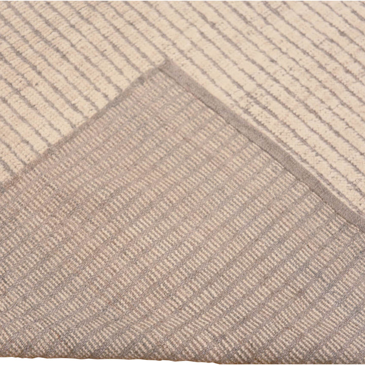 Natural Zameen Solid Wool Rug - 7'4" x 9'8"