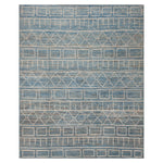 Blue Zameen Contemporary Wool Rug - 8'7" x 10'1"