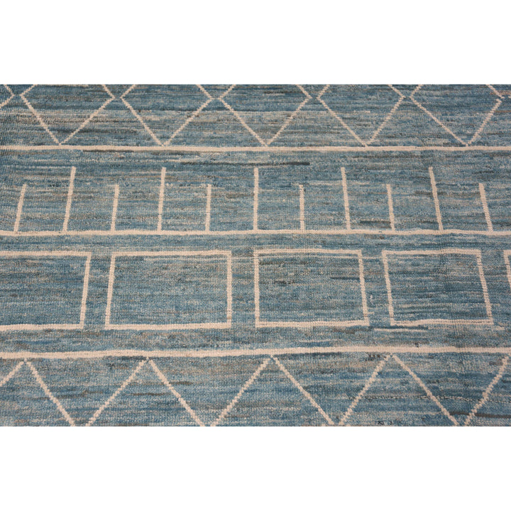 Blue Zameen Contemporary Wool Rug - 8'7" x 10'1"