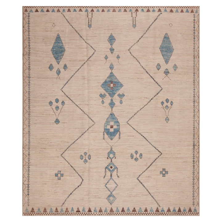 Ivory Zameen Traditional Wool Rug - 8'5" x 9'8"