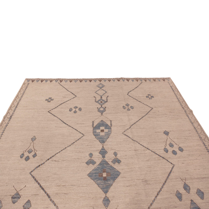 Ivory Zameen Traditional Wool Rug - 8'5" x 9'8"
