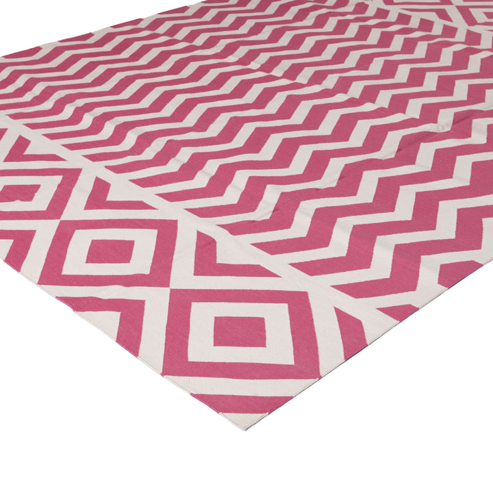 Pink Flatweave Wool Rug - 7'1" x 9'1" Default Title