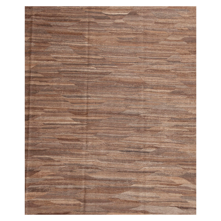 Brown Flatweave Wool Rug - 8' x 9'7"