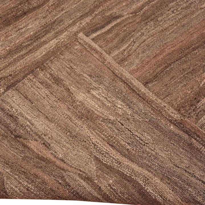 Brown Flatweave Wool Rug - 8' x 9'7"