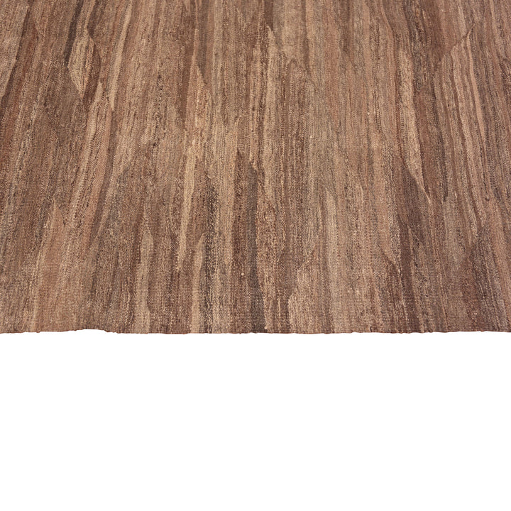 Brown Flatweave Wool Rug - 8' x 9'7"