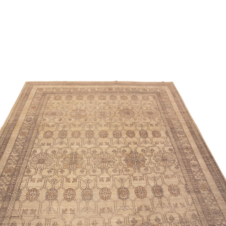 Beige Zameen Traditional Wool Rug - 8' x 9'9"