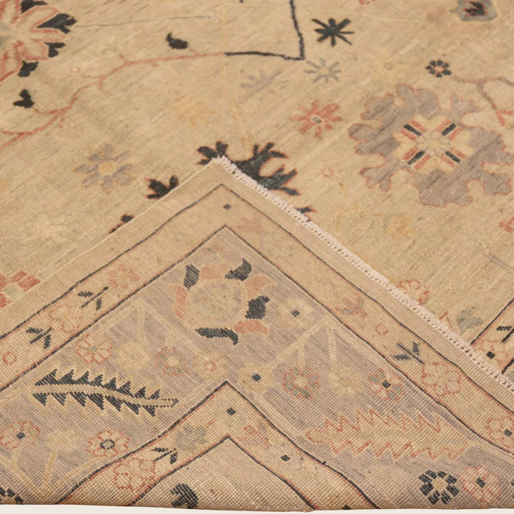 Beige Traditional Wool Rug - 8'4" x 9'5"