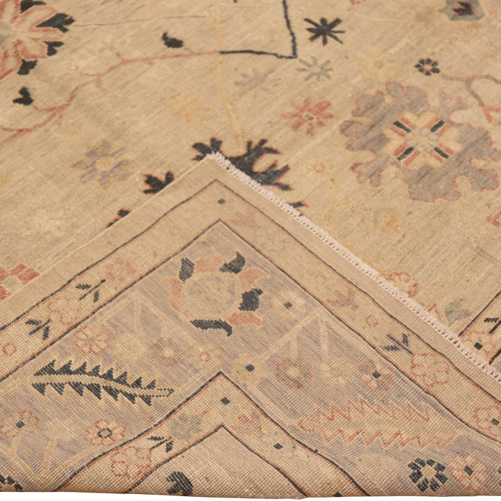 Beige Traditional Wool Rug - 8'4" x 9'5"