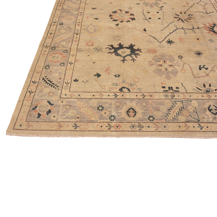Beige Traditional Wool Rug - 8'4" x 9'5"