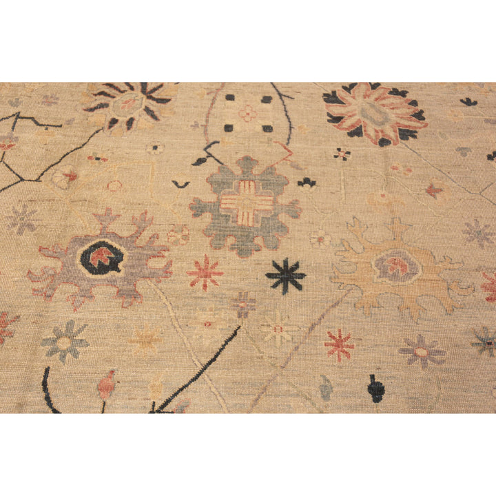 Beige Traditional Wool Rug - 8'4" x 9'5"