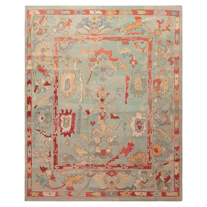 Blue & Red Traditional Wool Rug - 7'10" x 9'9"