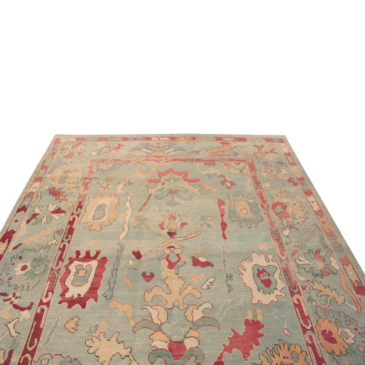 Blue & Red Traditional Wool Rug - 7'10" x 9'9"