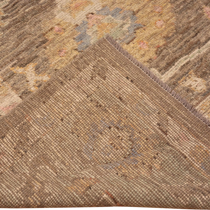 Brown & Green Traditional Wool Rug - 8'7" x 9'10"