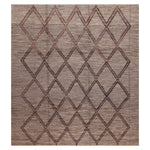 Brown Zameen Traditional Wool Rug - 8'9" x 9'