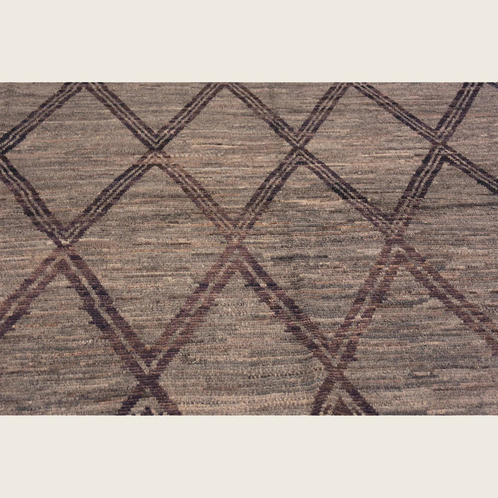 Brown Zameen Traditional Wool Rug - 8'9" x 9'