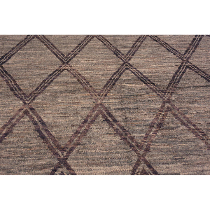 Brown Zameen Traditional Wool Rug - 8'9" x 9'