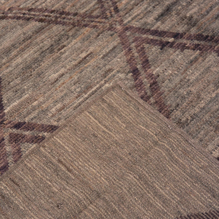 Brown Zameen Traditional Wool Rug - 8'9" x 9'