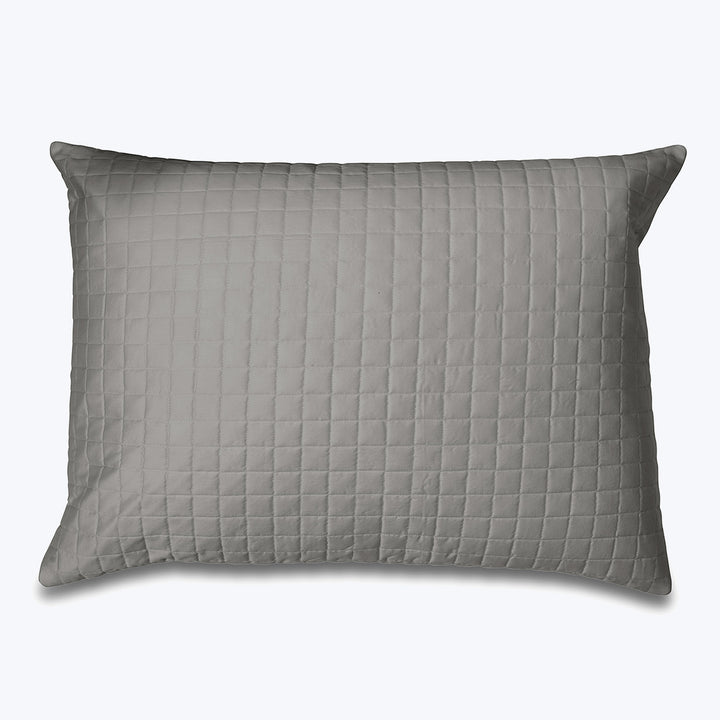 Masaccio Quilted Sham Standard / Lead Grey