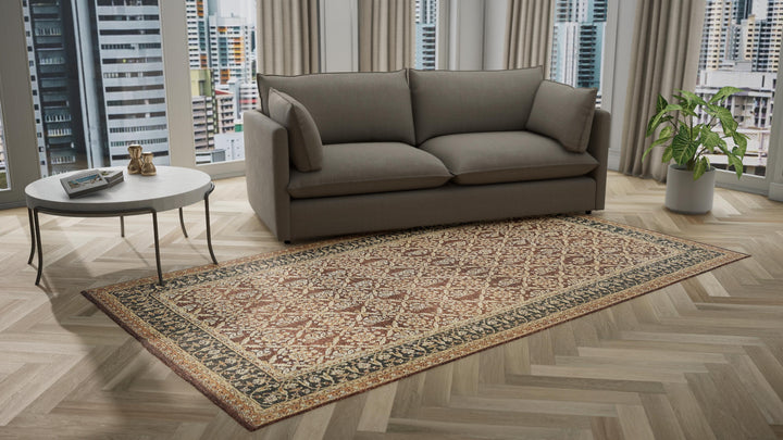 Red Traditional Wool Rug - 6'9" x 11'9"