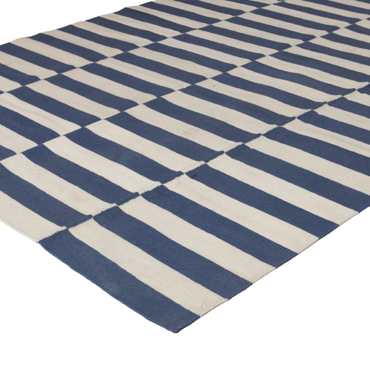 Blue Flatweave Wool Rug - 7'6" x 9'6" Default Title