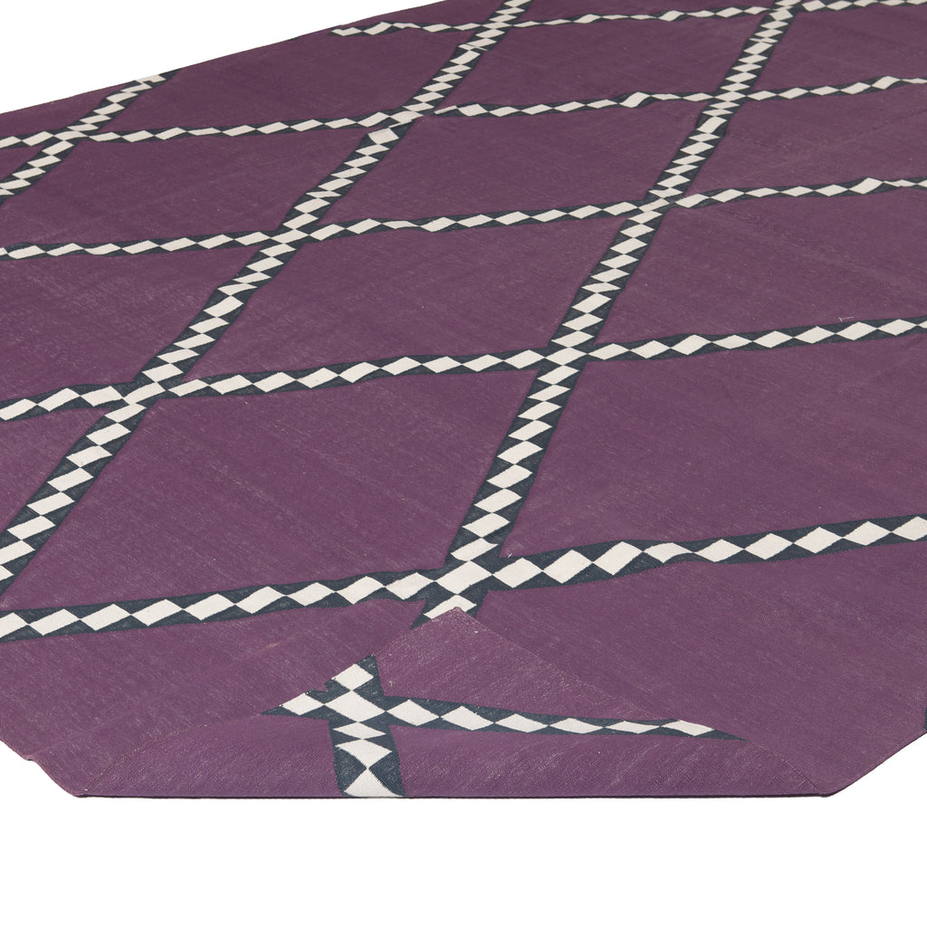 Purple Diamond Flatweave Cotton Rug - 8'1" x 11'1" Default Title