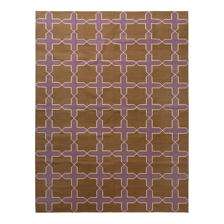 Purple Geometric Flatweave Cotton Rug - 8'1" x 11'1" Default Title