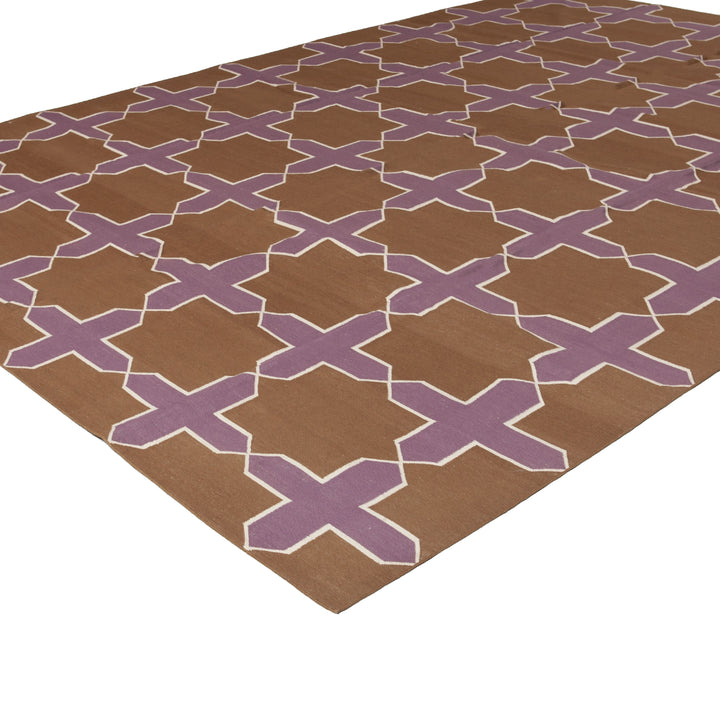 Purple Geometric Flatweave Cotton Rug - 8'1" x 11'1" Default Title