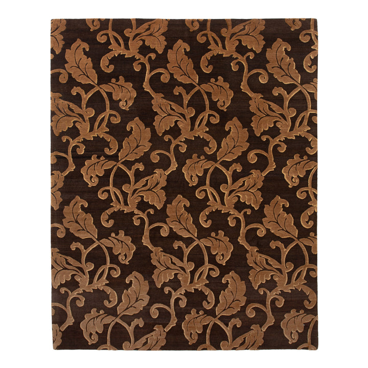 Brown Modern Wool Silk Blend Rug - 8'3" x 9'11" Default Title