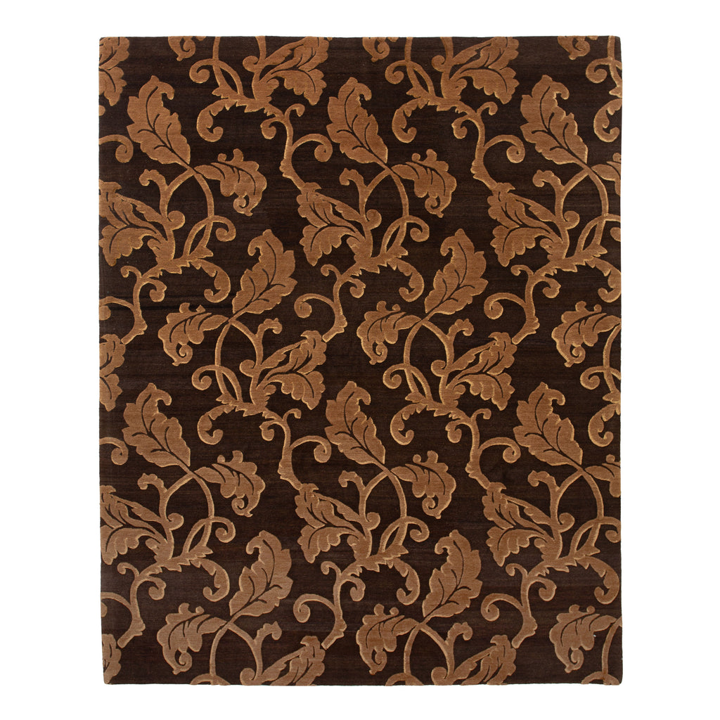 Brown Modern Wool Silk Blend Rug - 8'3" x 9'11" Default Title