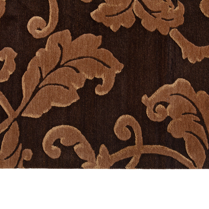 Brown Modern Wool Silk Blend Rug - 8'3" x 9'11" Default Title