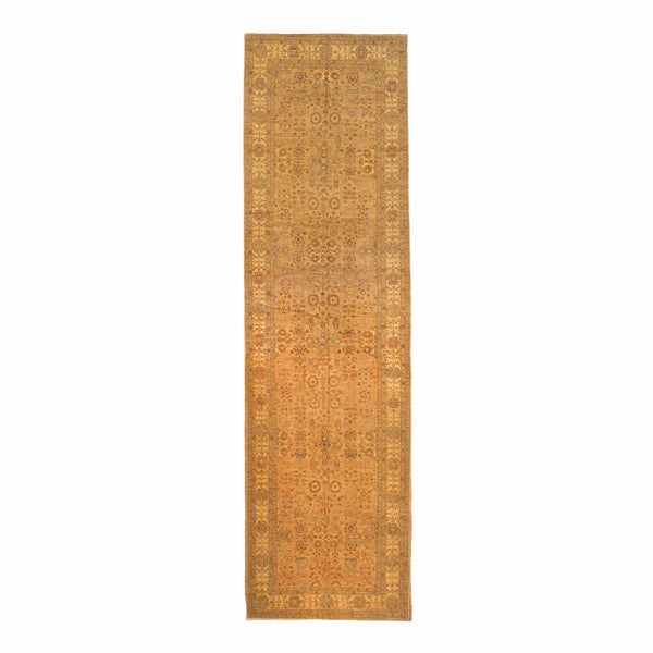 Beige Traditional Wool Runner - 6'4" x 33'4"