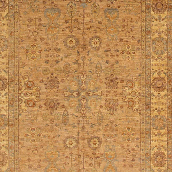 Beige Traditional Wool Runner - 6'4" x 33'4"