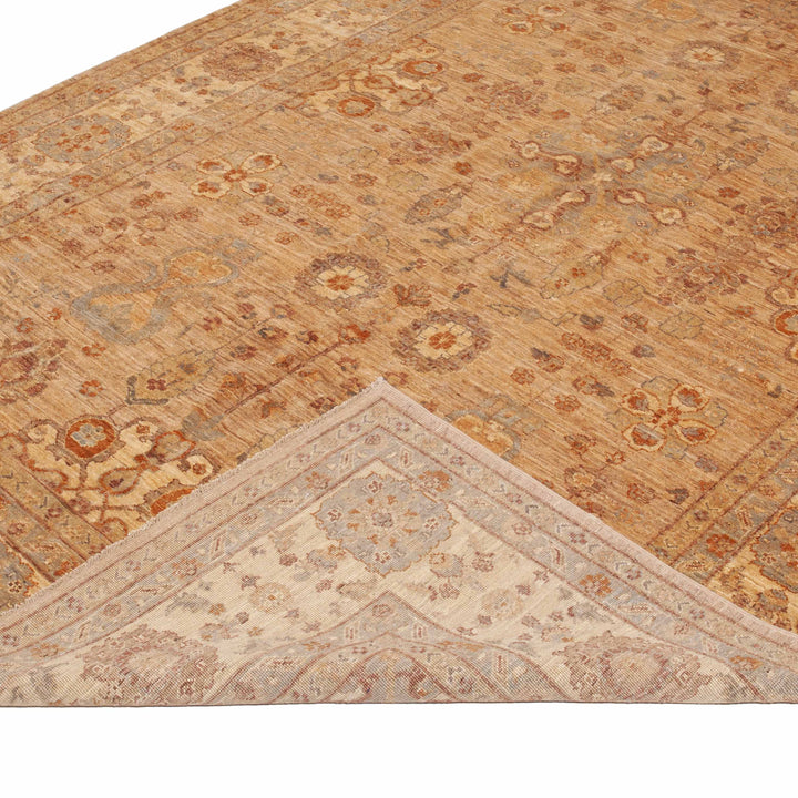 Beige Traditional Wool Runner - 6'4" x 33'4"