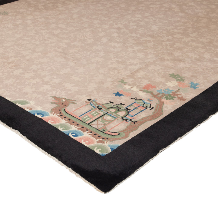 Beige Antique Chinese Rug - 9'2"x11'8"