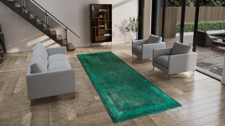 Green Samsara Wool Rug - 5'10" x 14'5"