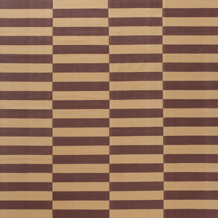 Brown Flatweave Cotton Rug - 8'10" x 11'10"