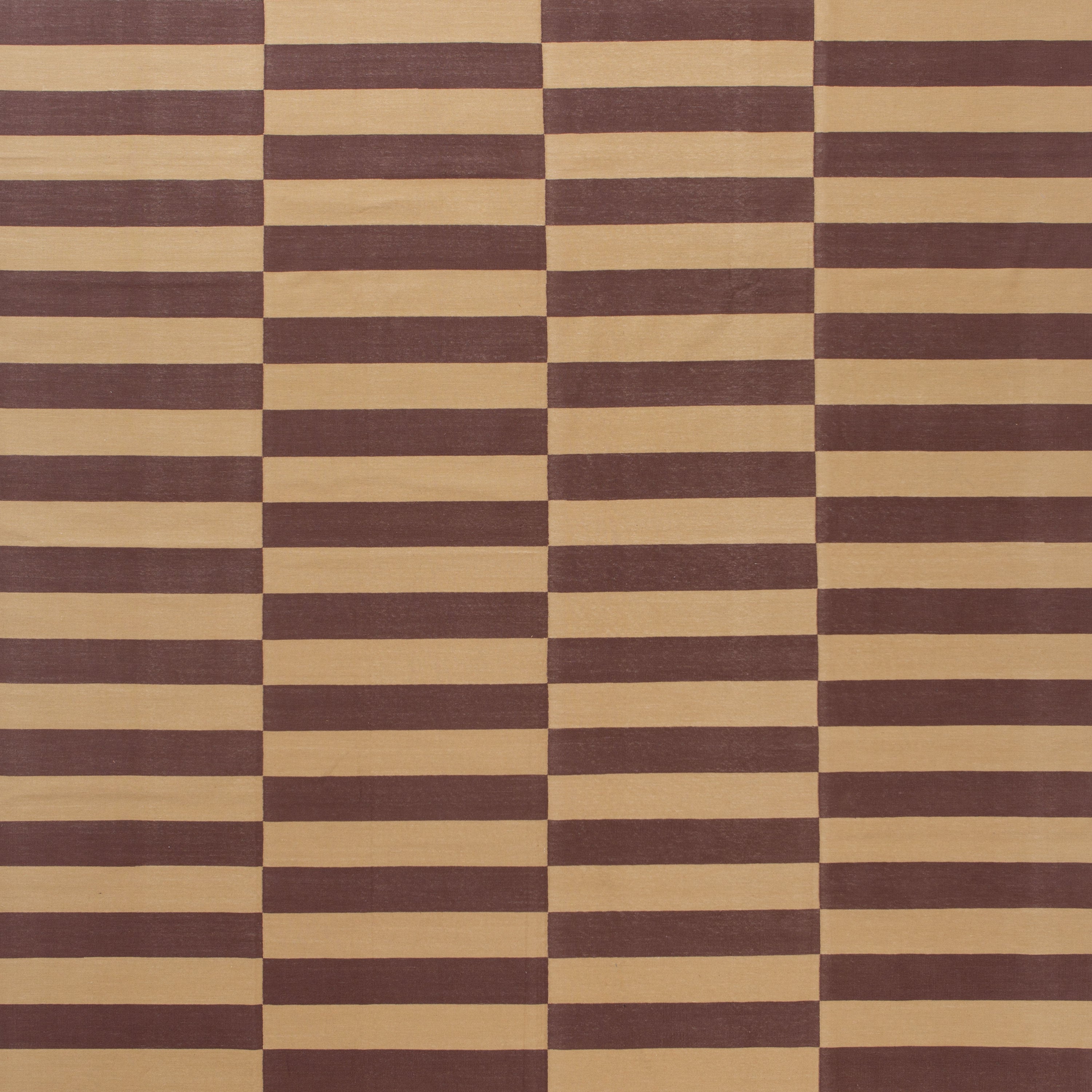 Brown Flatweave Cotton Rug - 8'10" x 11'10"