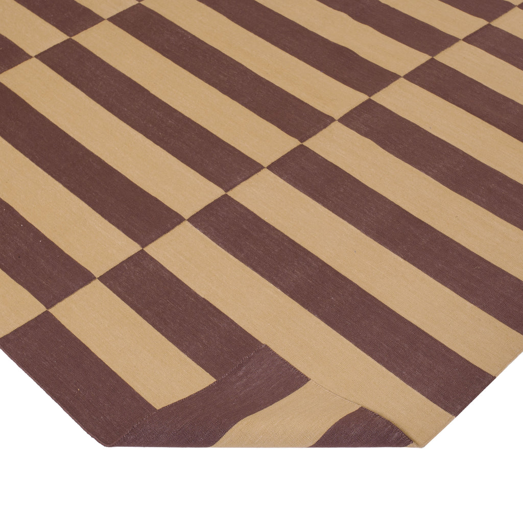 Brown Flatweave Cotton Rug - 8'10" x 11'10"