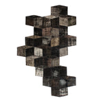 Brown Patchwork Wool Rug - 8'7" x 14'4"