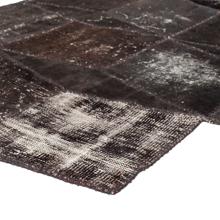 Brown Patchwork Wool Rug - 8'7" x 14'4"