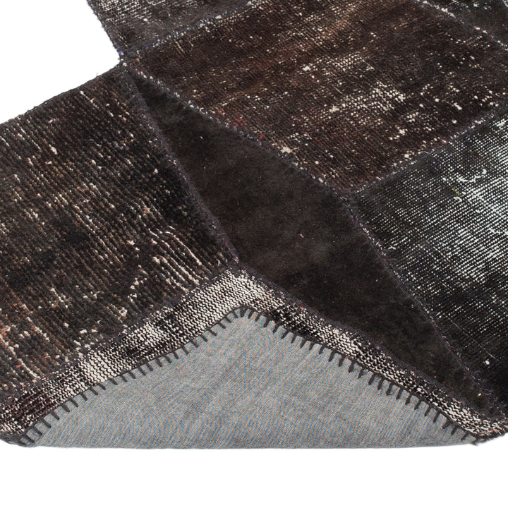 Brown Patchwork Wool Rug - 8'7" x 14'4"