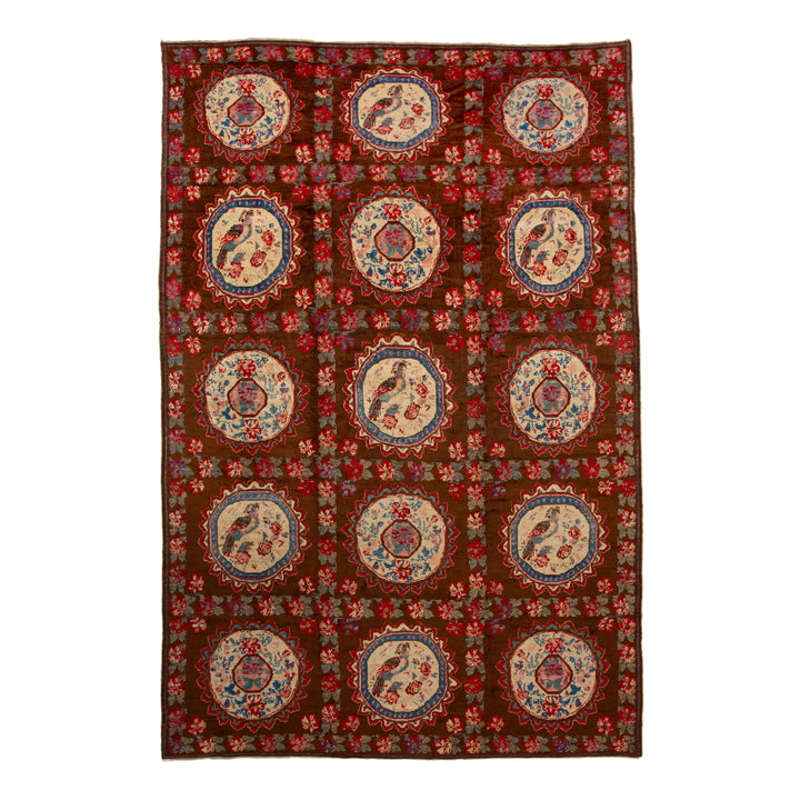 Red Vintage Traditional Wool Rug - 10'4" x 15'9"