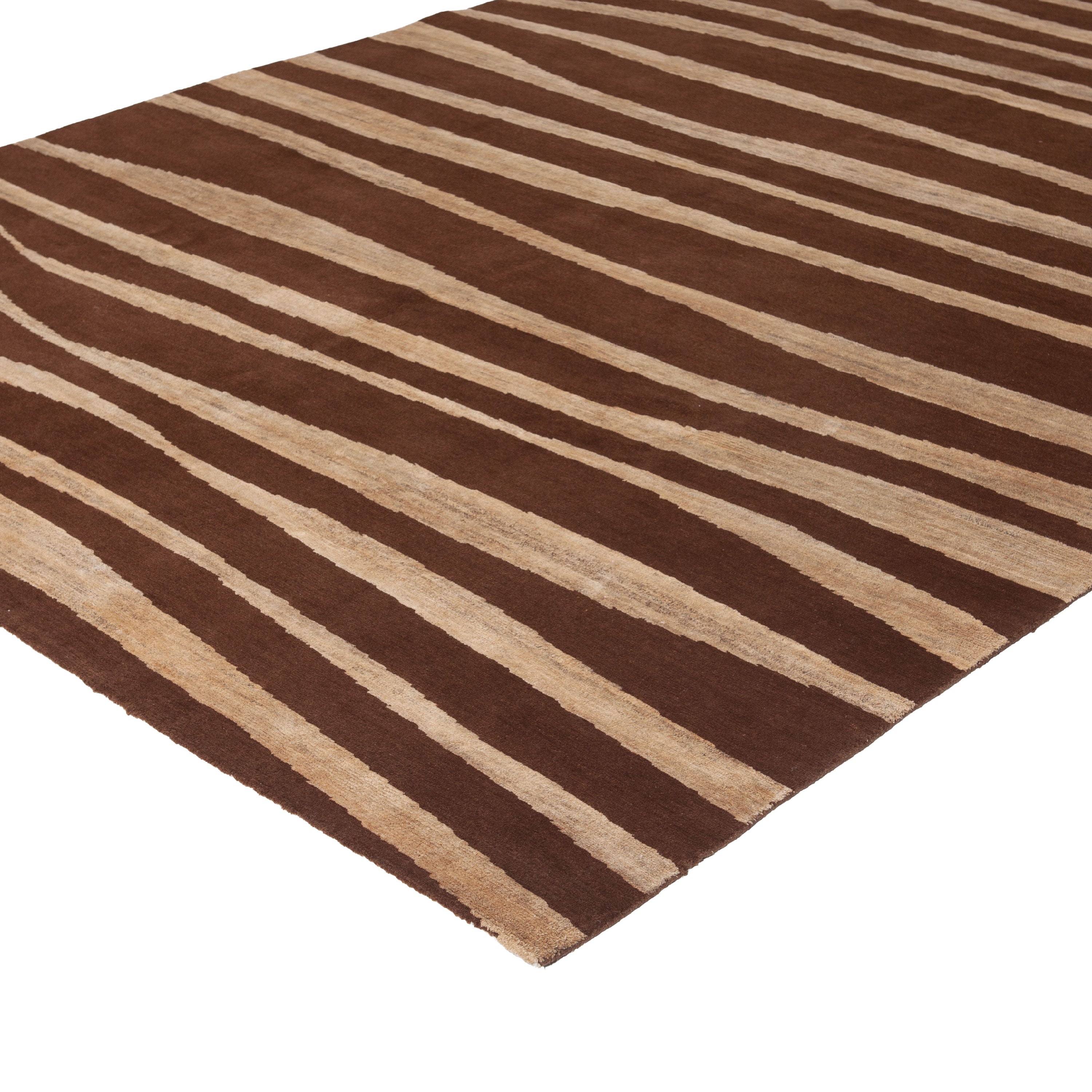 Brown Modern Wool Blend Rug - 8' x 10' Default Title