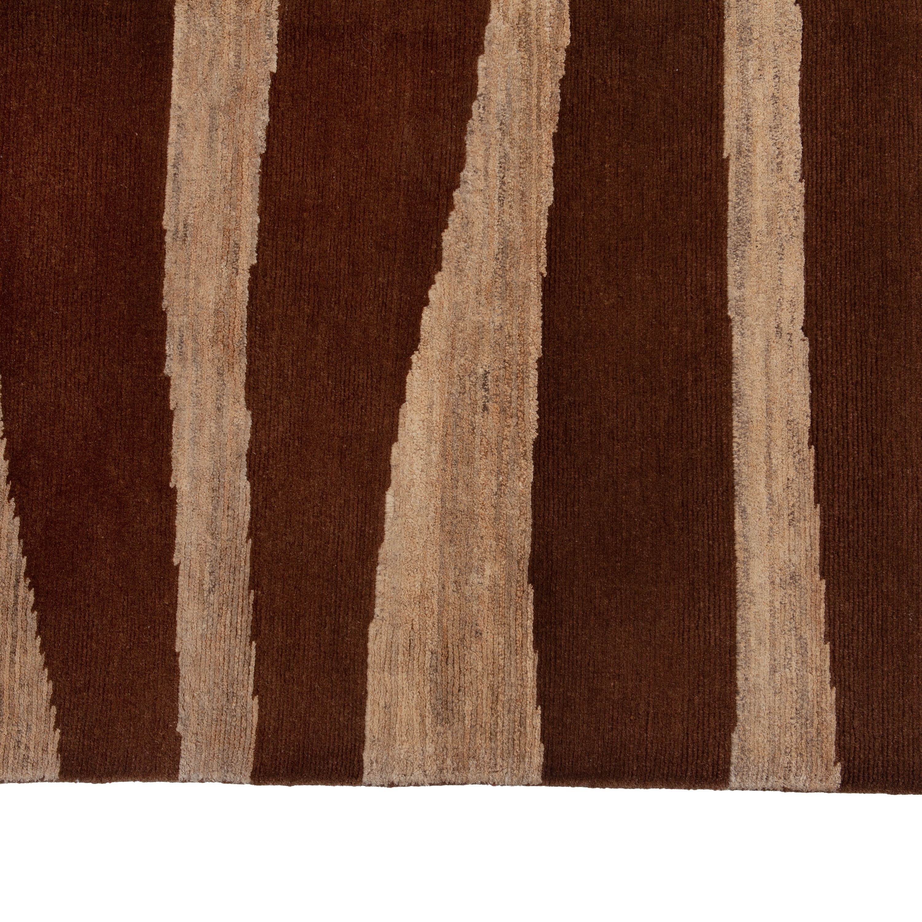 Brown Modern Wool Blend Rug - 8' x 10' Default Title