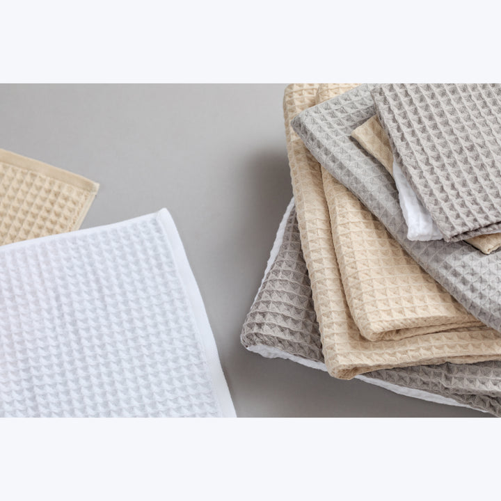 Air Waffle Towels, White