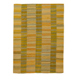 Yellow and Green Flatweave Wool Rug - 8'1" x 11'1"