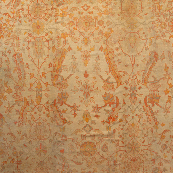 Orange Vintage Traditional Wool Rug - 11'4" x 13'9"