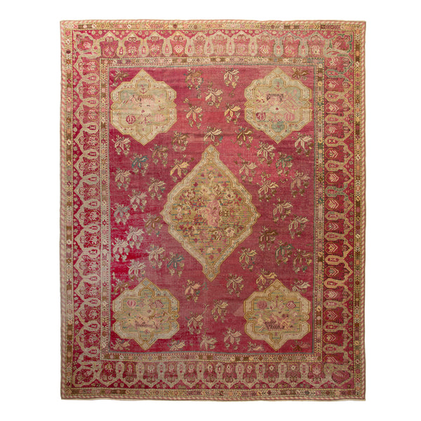 Red Vintage Traditional Wool Rug - 13'7" x 16'9"